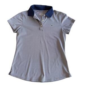 Vineyard Vines Performance Womens XS Blue White Short Sleeve Polo
